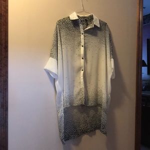 Polyester raglan sleeve long blouse